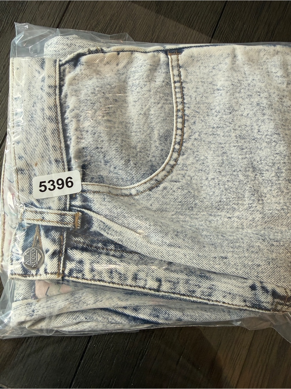 Vintage Nuovo Industrie Acid Wash Mom Jeans Pink Trim Cuffed Denim 25396 - Picture 15 of 15